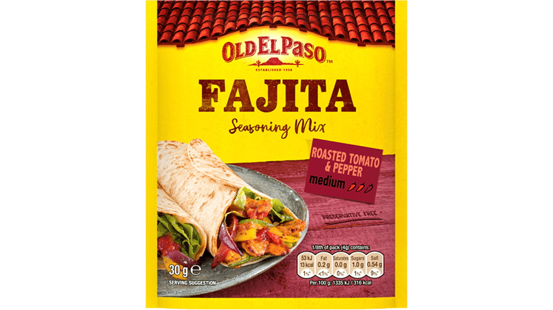 Fajita Seasoning Mix Roasted Tomato And Pepper Mexican Spices Old El Paso